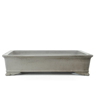 Kataoka (Yamaaki kiln) 373 mm rectangular unglazed bonsai pot by Kataoka, Japan