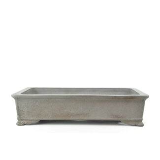 Kataoka (Yamaaki kiln) 372 mm rectangular unglazed bonsai pot by Kataoka, Japan