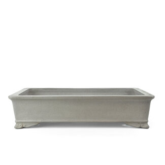 Kataoka (Yamaaki kiln) 371 mm rectangular unglazed bonsai pot by Kataoka, Japan