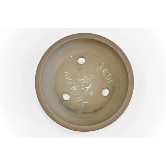 Ronde ongeglazuurde Shozan bonsaipot - 260 x 260 x 65 mm