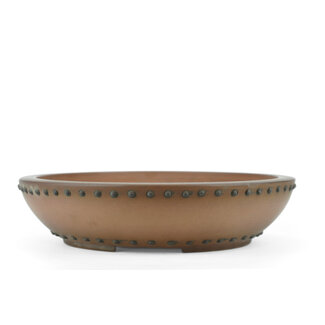 Shouzan  (Akira/Masami Watanabe) 259 mm round unglazed bonsai pot by Shozan, Japan