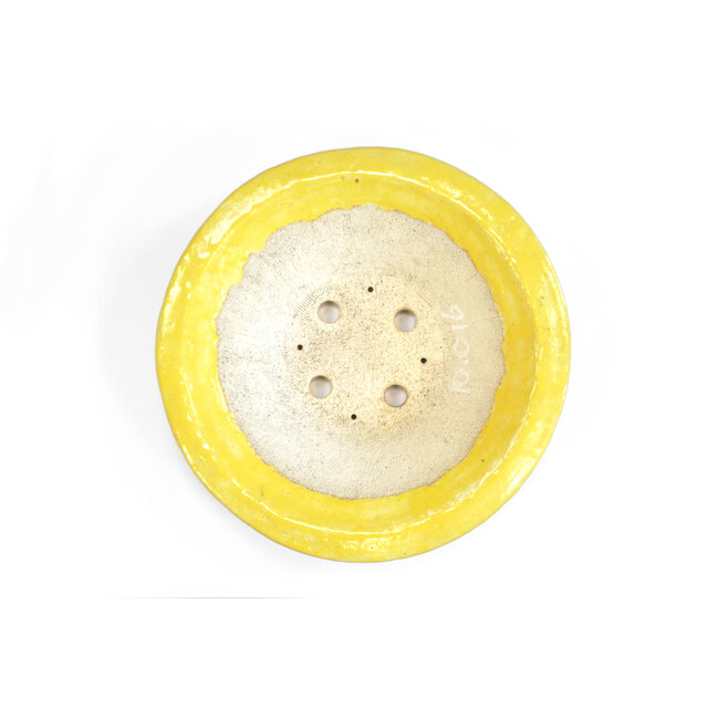 Ronde gele Shiraku bonsaipot - 315 x 315 x 90 mm