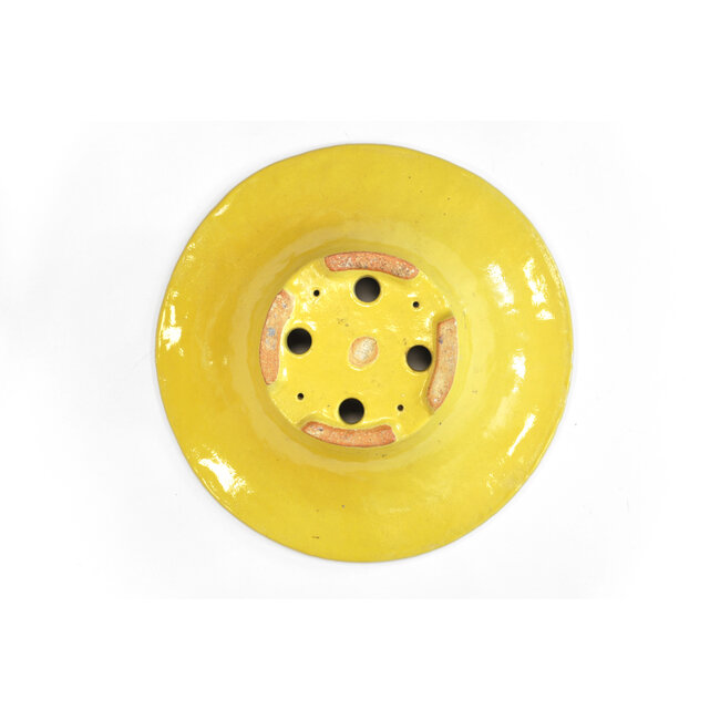 Vaso bonsai Shiraku giallo tondo - 315 x 315 x 90 mm