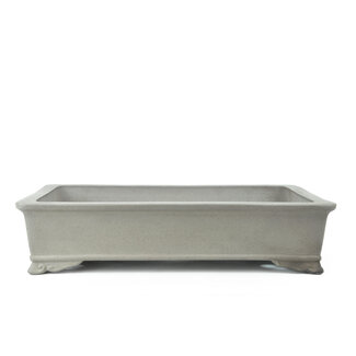 Kataoka (Yamaaki kiln) 372 mm rectangular unglazed bonsai pot by Kataoka, Japan