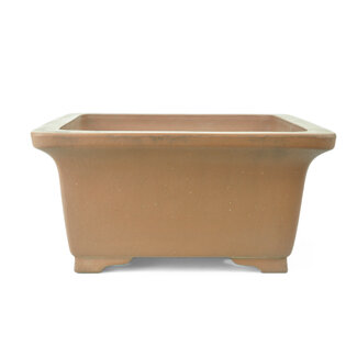 Kataoka (Yamaaki kiln) 301 mm square unglazed bonsai pot by Kataoka, Japan