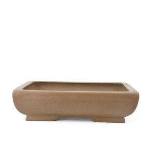 Shoko 298 mm rectangular unglazed bonsai pot by Shoko, Tokoname, Japan, Japan