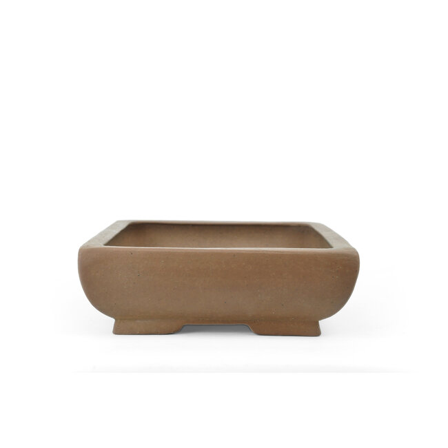 Rectangular unglazed Shoko bonsai pot - 298 x 235 x 80 mm