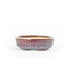 Oval purple and red Issho bonsai pot - 104 x 87 x 25 mm