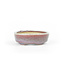 Oval purple and red Issho bonsai pot - 104 x 87 x 25 mm