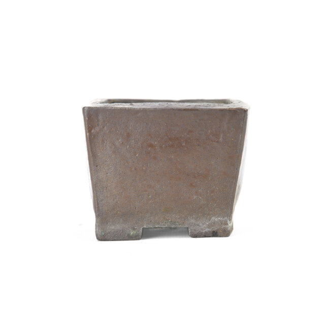 Square brown bonsai pot - 78 x 78 x 60 mm