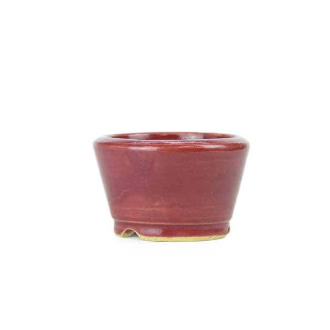 Vaso bonsai rosso rotondo - 85 x 85 x 55 mm