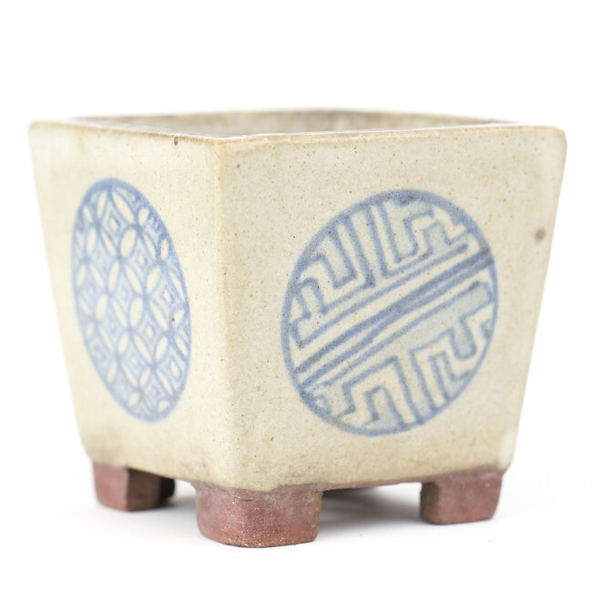 Quadratischer mehrfarbiger Bonsai-Topf - 52 x 54 x 50 mm