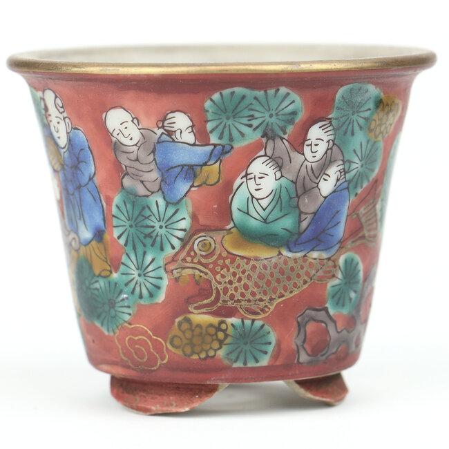 Vaso bonsai Kutani rotondo multicolore - 74 x 74 x 59 mm