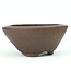 Round unglazed Tofukuji first generation bonsai pot - 101 x 100 x 43 mm