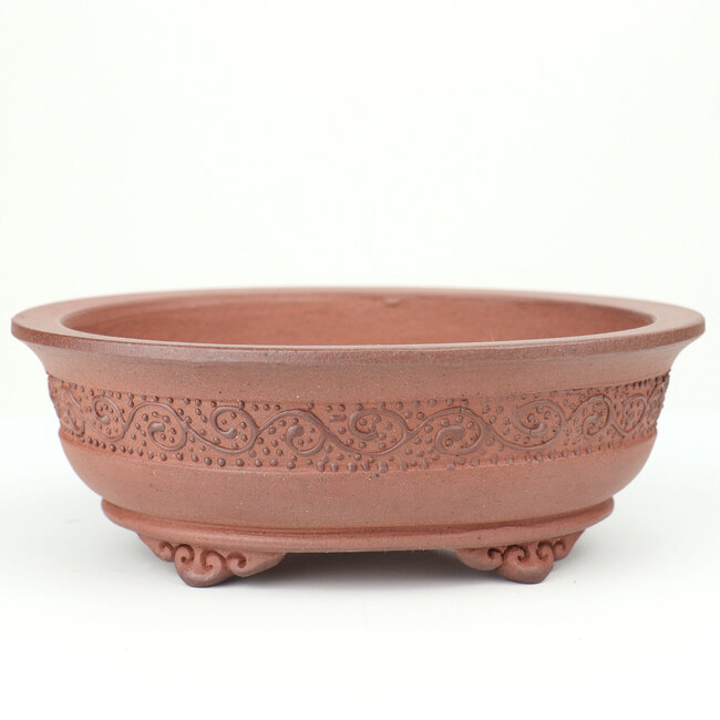 Pot à bonsaï ovale Itou Tonyo non émaillé - 145 x 129 x 49 mm