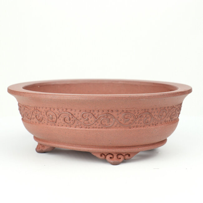 Maceta de bonsai Itou Tonyo ovalada sin esmaltar - 145 x 129 x 49 mm