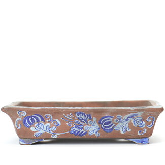 Chinese bonsai pots 100 mm rectangular unglazed pot from Kanton, China