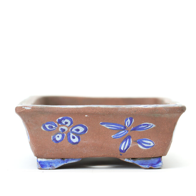 Rectangular unglazed bonsai pot - 100 x 155 x 36 mm