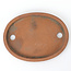 Oval unglazed Kenzan bonsai pot - 185 x 140 x 16 mm