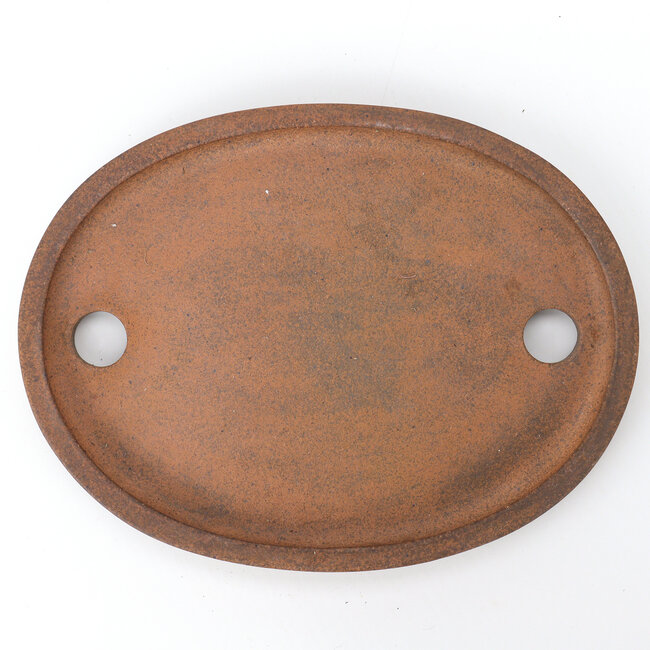 Maceta de bonsai Kenzan ovalada sin esmaltar - 175 x 131 x 16 mm