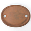 Oval unglazed Kenzan bonsai pot - 175 x 131 x 16 mm