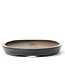 Oval blue Kenzan bonsai pot - 174 x 130 x 16 mm