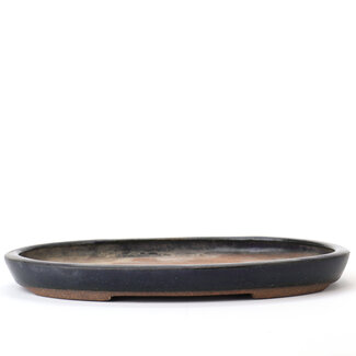 Kenzan 176 mm oval blue bonsai pot by Kenzan, Japan