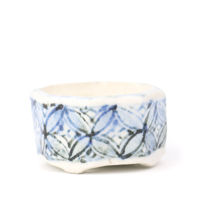 Achteckiger mehrfarbiger Higosanji-Bonsai-Topf - 22 x 22 x 12 mm