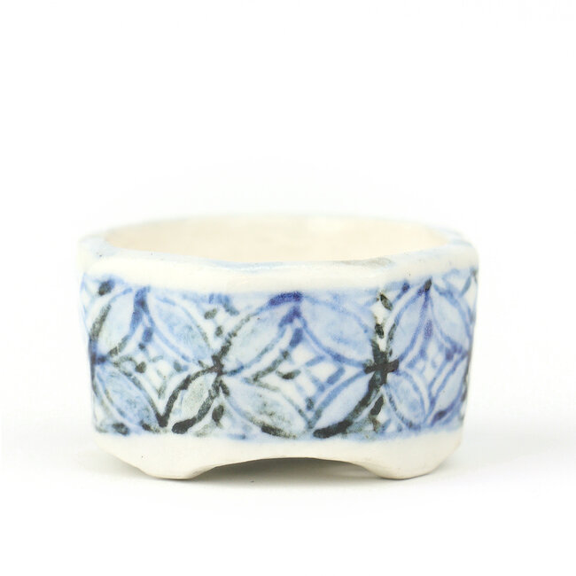 Achteckiger mehrfarbiger Higosanji-Bonsai-Topf - 22 x 22 x 12 mm