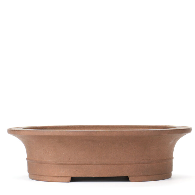 Oval unglazed Sheibon bonsai pot - 285 x 235 x 80 mm