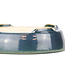 Oval blue and green Yozan bonsai pot - 130 x 110 x 35 mm