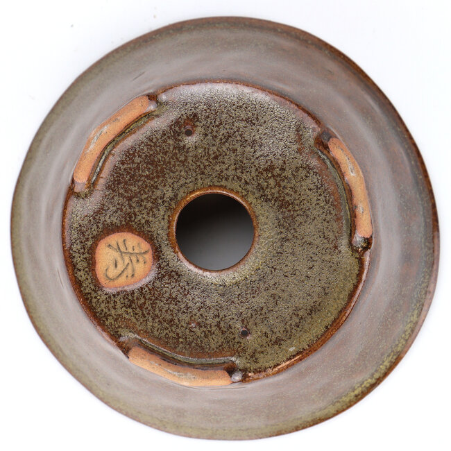 Round brown Bonsai bonsai pot - 115 x 115 x 50 mm