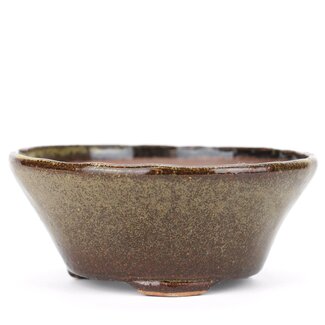 Bonsai 110 mm round brown bonsai pot by Bonsai, Japan