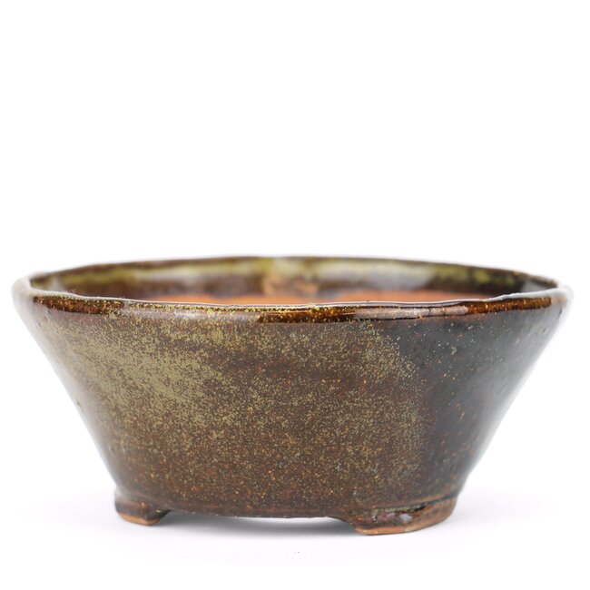 Ronde bruine Bonsai bonsai pot - 110 x 110 x 50 mm