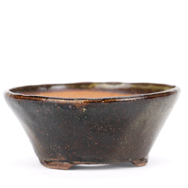 Round brown Bonsai bonsai pot - 110 x 110 x 50 mm