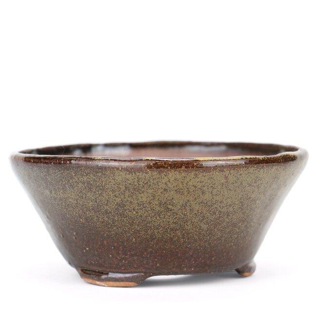 Ronde bruine Bonsai bonsai pot - 110 x 110 x 50 mm