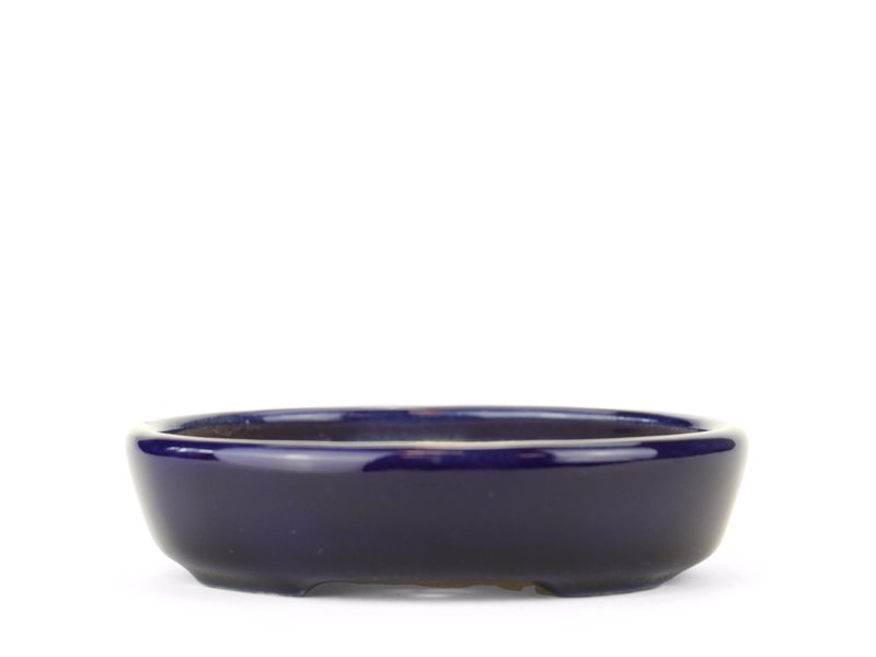 Ovaler blauer Yozan-Bonsai-Topf - 100 x 83 x 25 mm