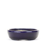 Ovaler blauer Yozan-Bonsai-Topf - 100 x 83 x 25 mm