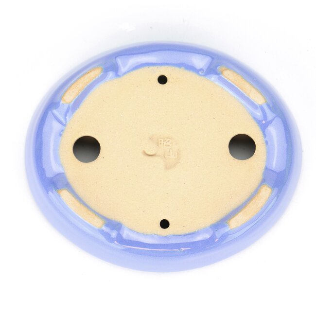 Ovale blauwe Shouzan bonsaipot - 105 x 85 x 25 mm