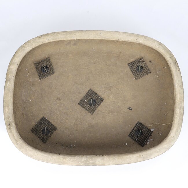 Pot à bonsaï rectangulaire beige par Shuhou - 350 x 265 x 63 mm