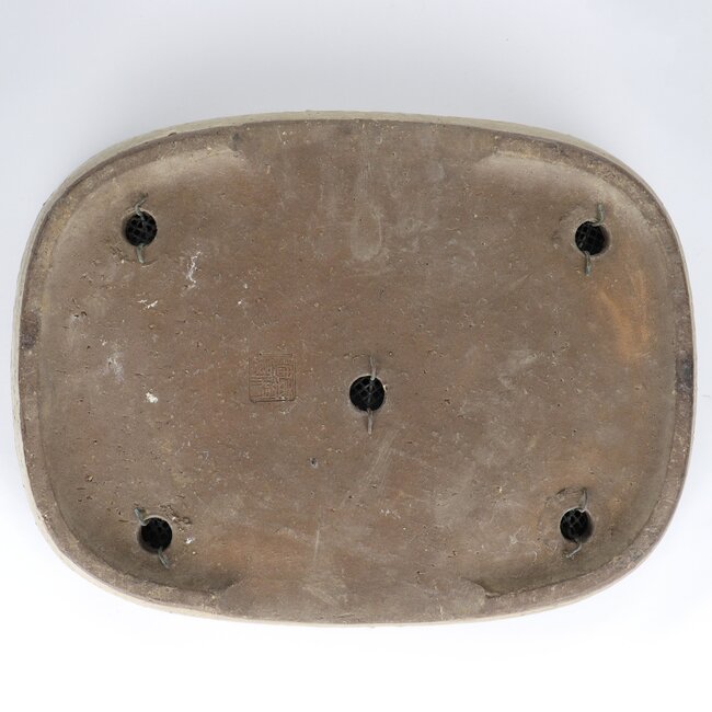 Rectangular beige bonsai pot by Shuhou - 350 x 265 x 63 mm