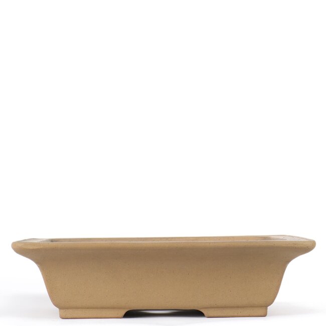 Rectangular brown bonsai pot by Shoko - 305 x 245 x 78 mm