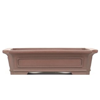  Yamaaki Maceta de bonsai rectangular sin esmaltar de 360 mm de Yamaaki, Tokoname, Japón