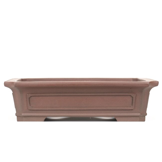 Rectangular unglazed bonsai pot by Yamaaki - 360 x 285 x 100 mm