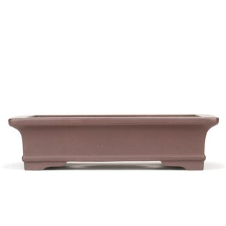  Yamaaki Maceta de bonsai rectangular sin esmaltar de 355 mm de Yamaaki, Tokoname, Japón