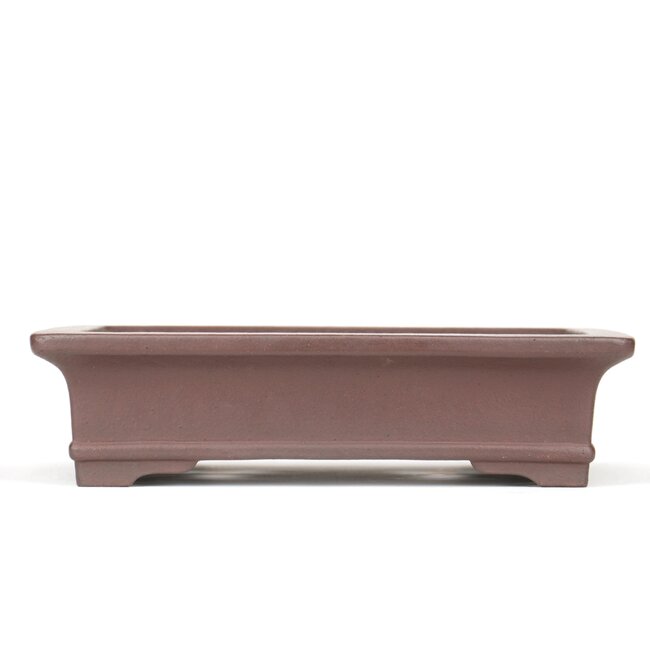 Rectangular unglazed bonsai pot by Yamaaki - 355 x 265 x 90 mm