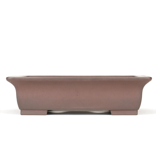 Rectangular unglazed bonsai pot by Yamaaki - 375 x 395 x 100 mm