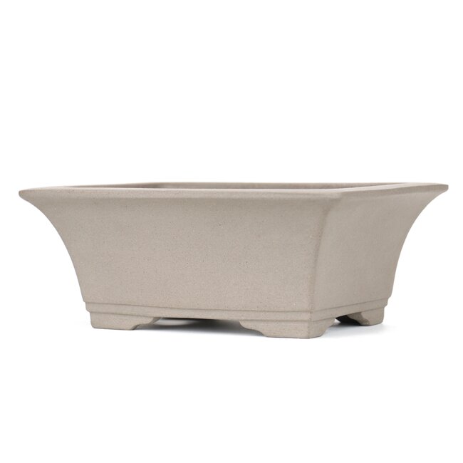 Rectangular unglazed bonsai pot by Seibun - 255 x 212 x 100 mm