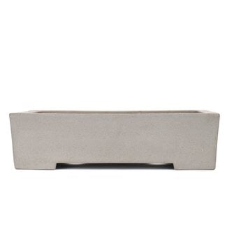 Kisen 390 mm rectangular unglazed bonsai pot by Kisen, Tokoname, Japan