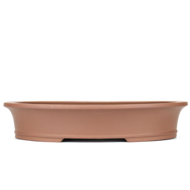 Pot à bonsaï ovale non émaillé de Kisen - 463 x 452 x 86 mm